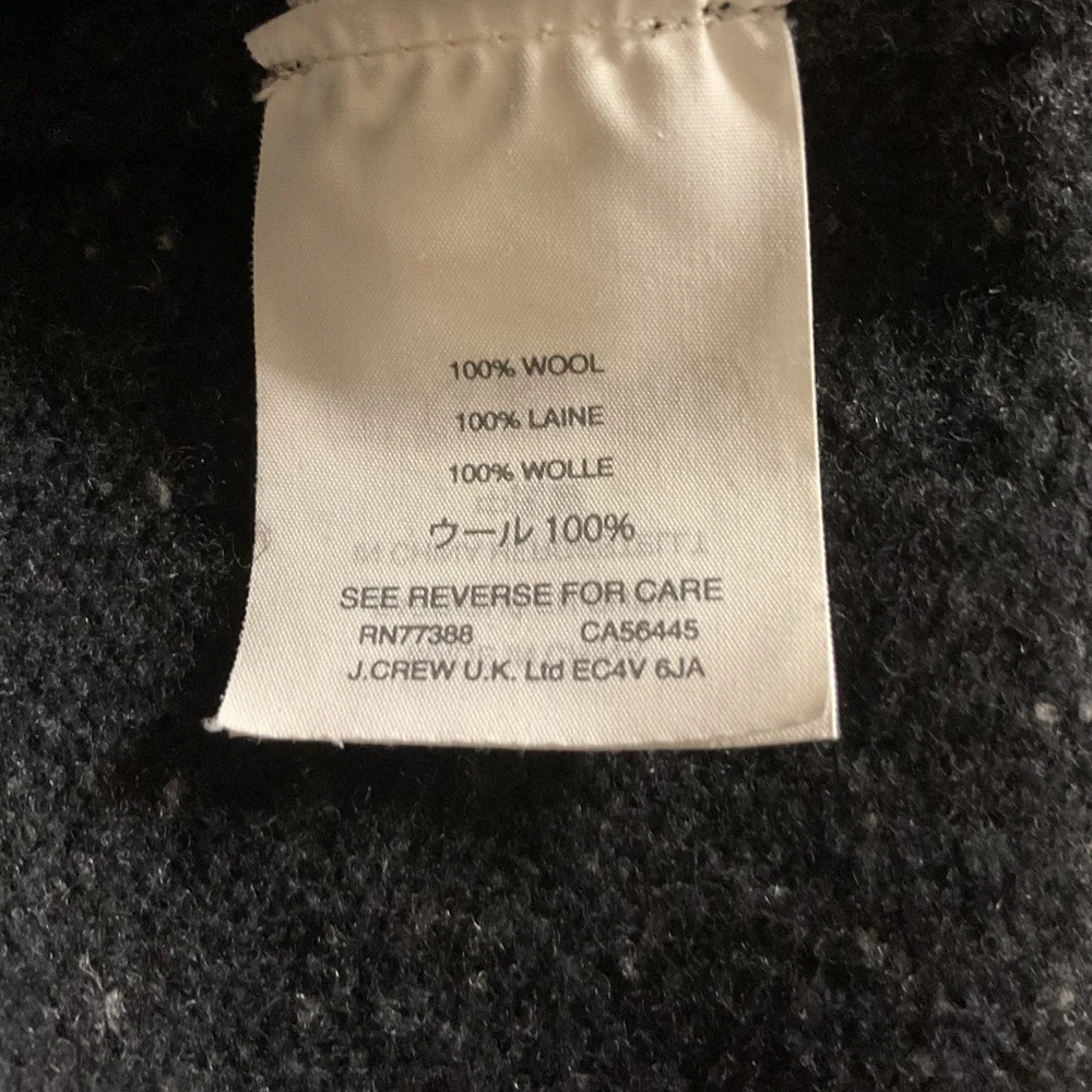 J. Crew Wool 100% Black Speckled Cardigan Sweater size XS oversized‎
